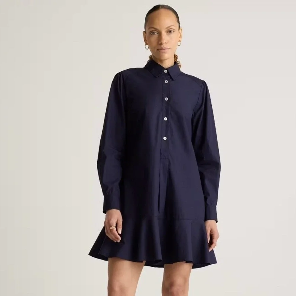 Quince | Dresses | Quince 0 Organic Cotton Poplin Drop Waist Shirt Dress Navy Blue Large | Poshmark Quince | Dresses | Quince 0 Organic Cotton Poplin Drop Waist Shirt Dress Navy Blue Large | Poshmark
